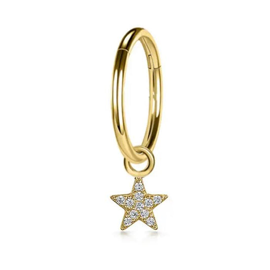 Star Earring Gold -Gift pay day Diamond Jewelry