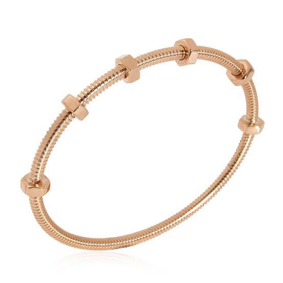 Screw ecreu bangle white gold 18k-Diamond Jewelry