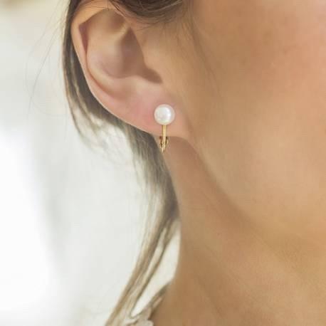 South sea pearl klip earring 22K gold Diamond Jewelry-21AM4WP