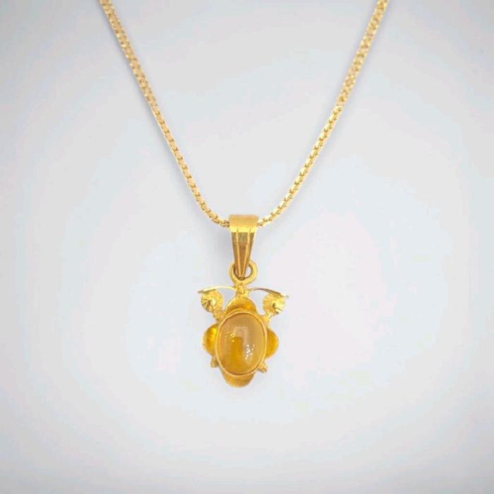 Yellow Stone Gold Pendants 23K / Liontin Emas Batu Kuning 23K / Diamond Jewelry / 257LMSWP2