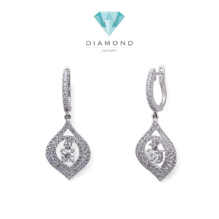 Diamond Earring klip spade solitaire18K / Diamond Jewelry