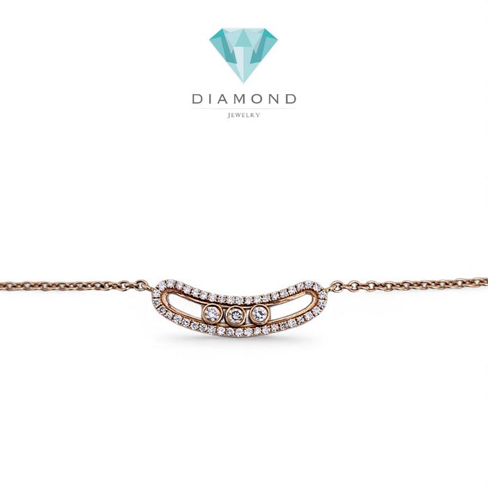 Diamond necklace movable sliding messika movable roundsmile 18k-Diamond Jewelry-18KB612LSWP