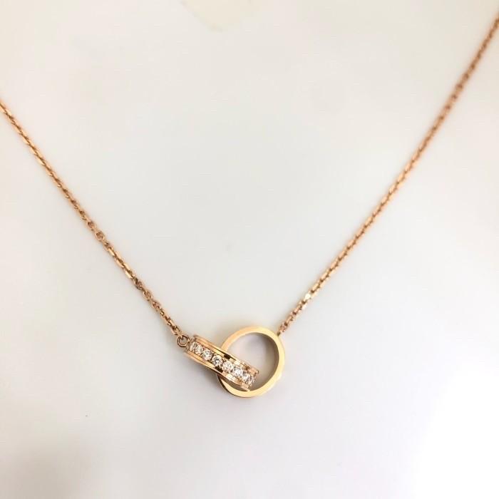 Love diamond duo necklace 18k-Diamond Jewelry