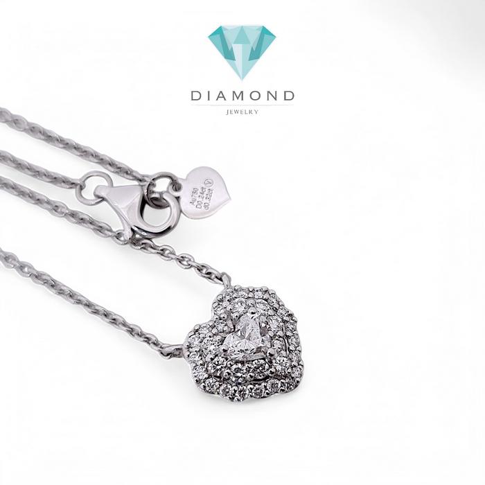 Heart diamond Necklace 18K white gold