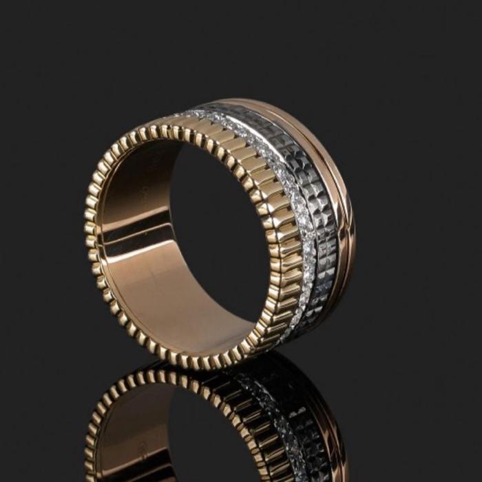 Quatro Diamond Ring 18K Quadran bouch ceramic white gold diamond ring Diamond Jewelry