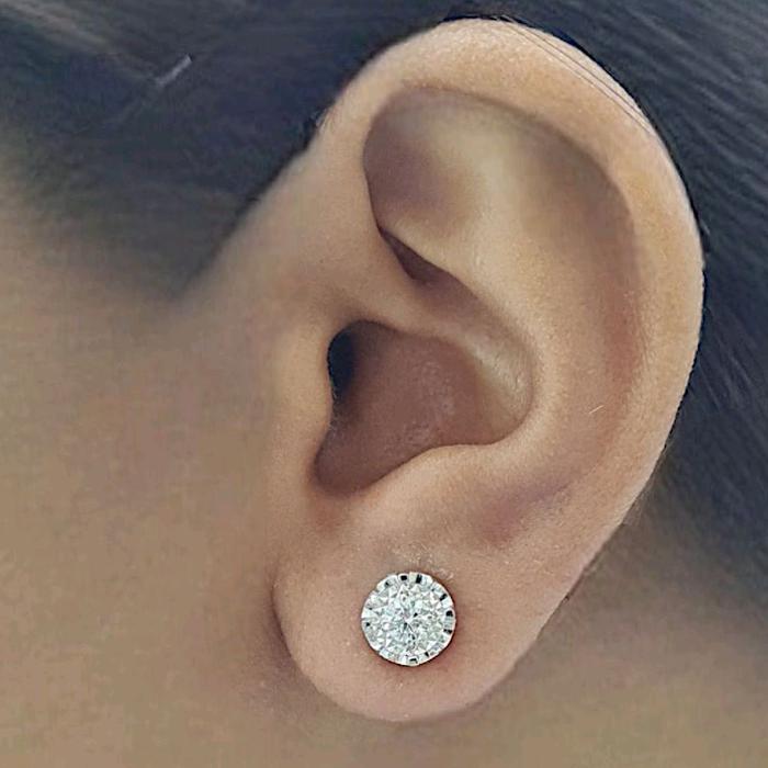 Diamond Solitaire Earring 18K / Diamond Jewelry