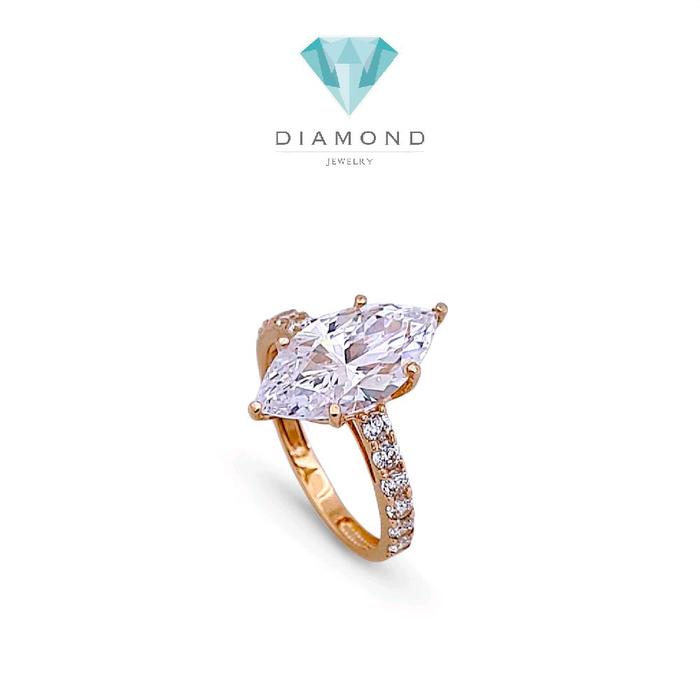 Marquise Zirkon Gold Ring 750K / Cincin Emas Marqis Zirkon 750K / Diamond Jewelry-HT-412CMS257LS