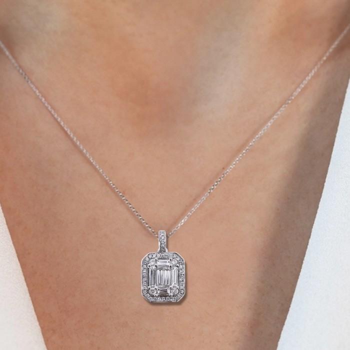 Liontin Magic  solitaire espera Baguette 18K / Diamond Jewelry
