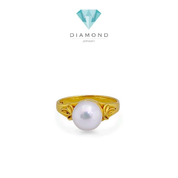 Pearl Gold Ring 23K / Cincin Emas Mutiara 23K / Diamond Jewelry 123CMSWP4-HT