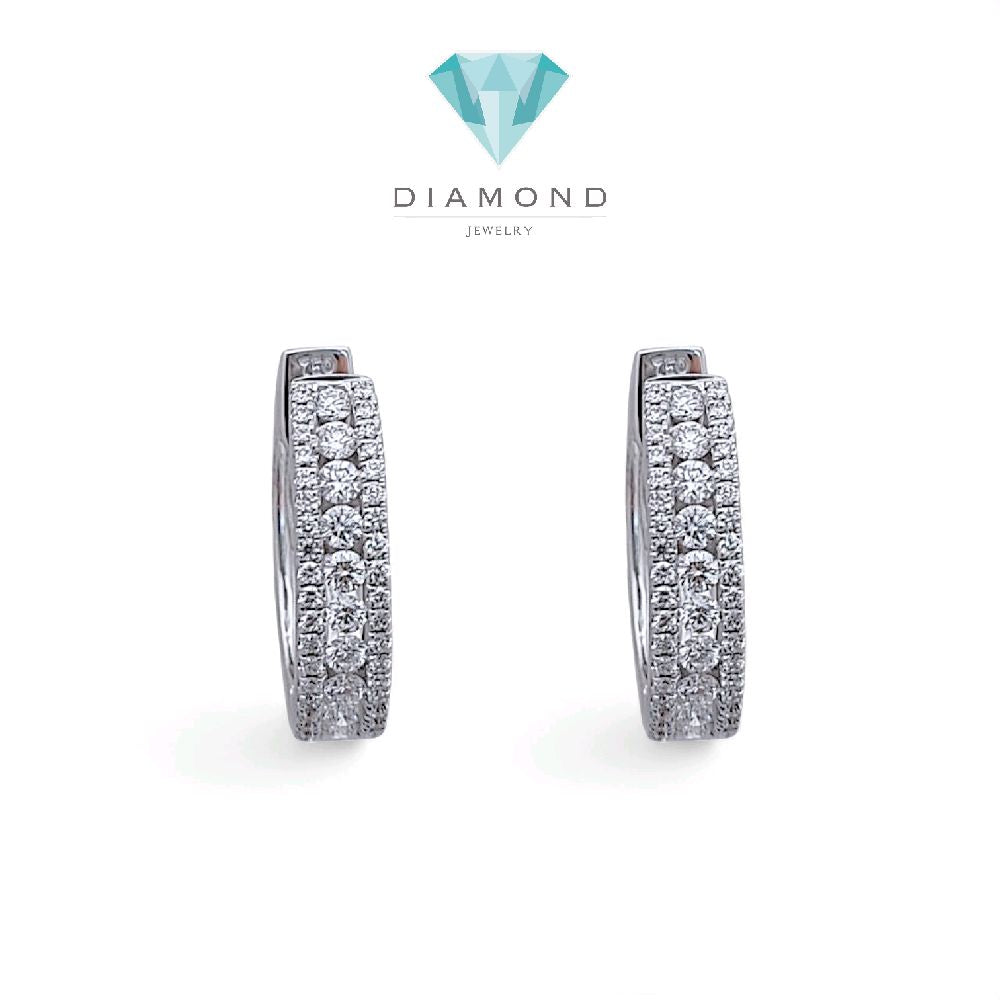 Hoop Diamond Earring 18K / Anting Berlian Hoop 18K / Diamond Jewelry 402AB4800LS-HT