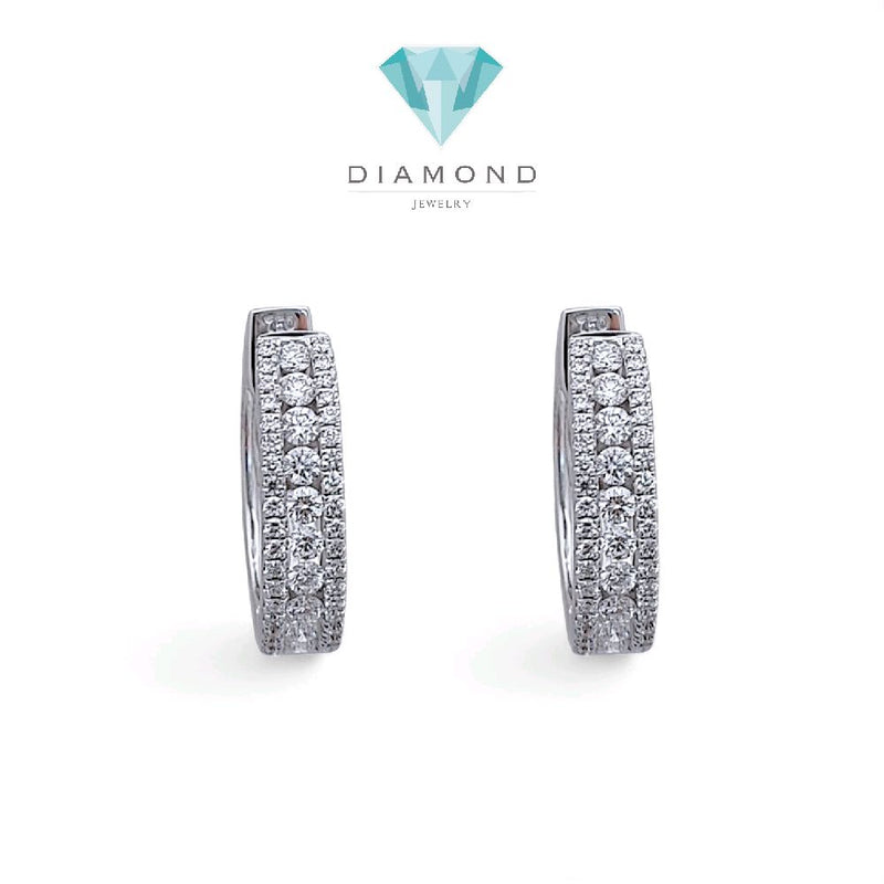 Hoop Diamond Earring 18K / Anting Berlian Hoop 18K / Diamond Jewelry 402AB4800LS-HT