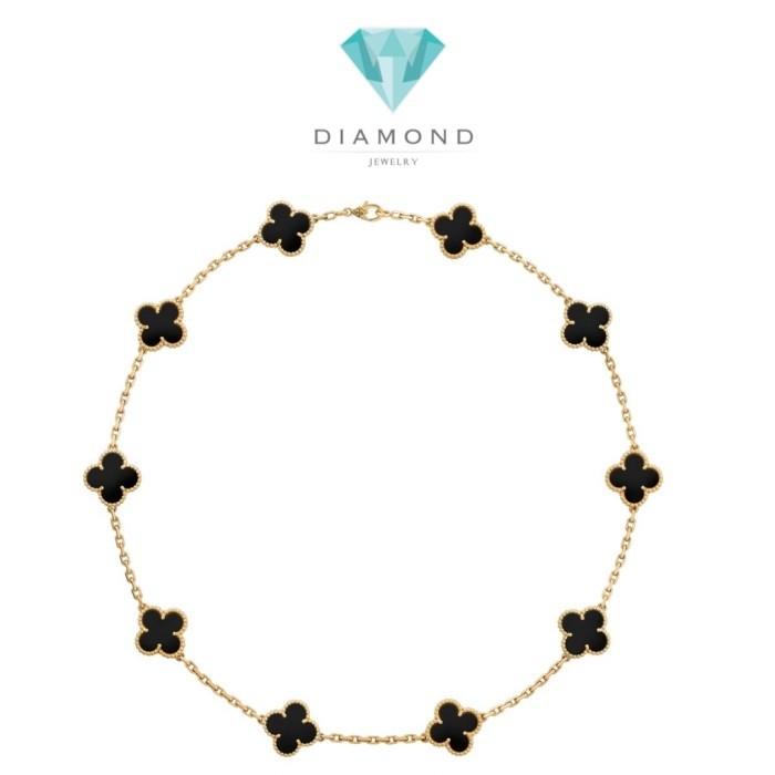 Clover Necklace 10 Vintage Onyx 18K Gold-Diamond Jewelry-85KBD160000AB-HT