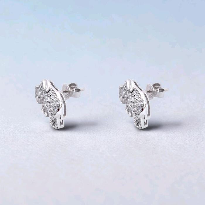 Elephant Diamond Earrings 18K / Diamond Jewelry / 111AB121000AB