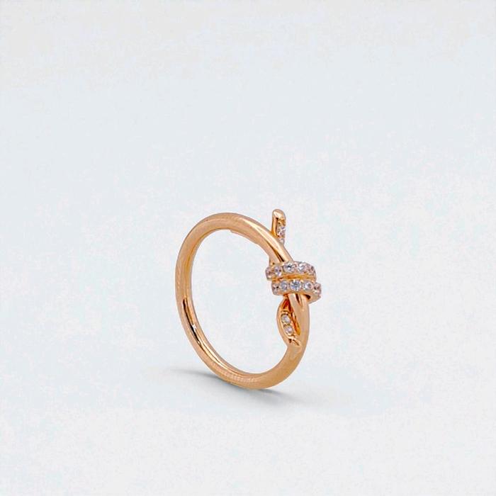 Knot Gold Ring 750K / Cincin Emas Knot 750K / Diamond Jewelry 413CMS163LS-HT