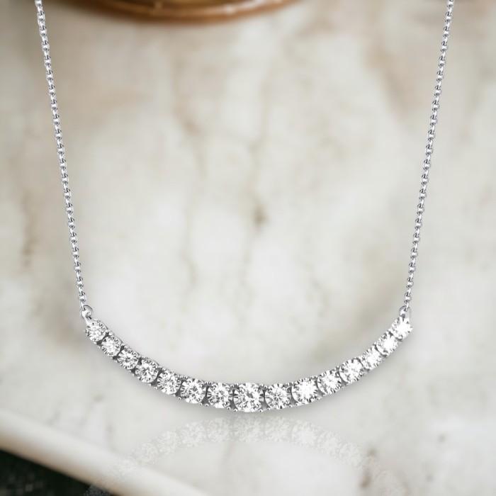Diamond Aurel Tennis Necklace 18K-Diamond Jewelry-11KBGT1400LSWP-HT