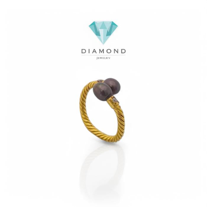 Cincin Emas Ulir Mutiara 23K-Diamond Jewelry