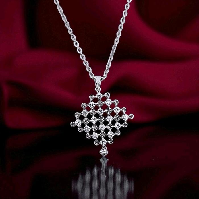 Liontin Mesh Diamond 18K / Diamond Jewelry 18LBGT14300WP-HT