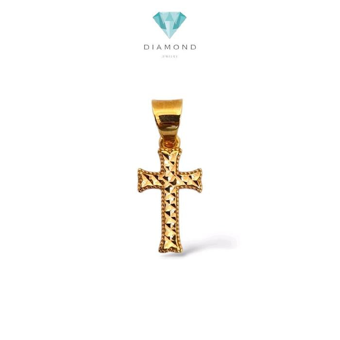 Yellow Gold Cross Pendant 16K / Liontin Emas Salib 16K / Diamond Jewelry / 269LMS054LS