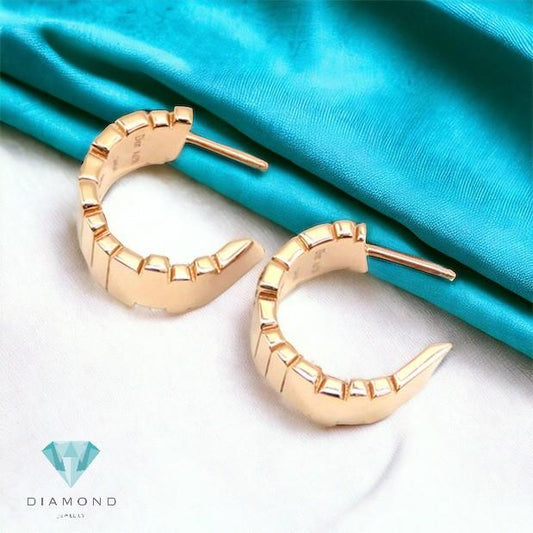 Bamboo gem diamond earring 18k gold dr-Diamond Jewelry