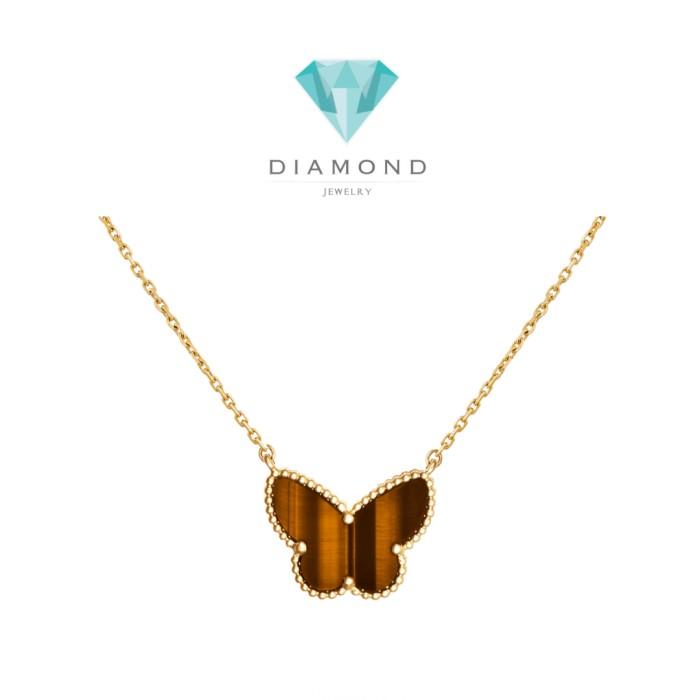 Butterfly pendant tiger eye 18K Gold Fashion Diamond Jewelry