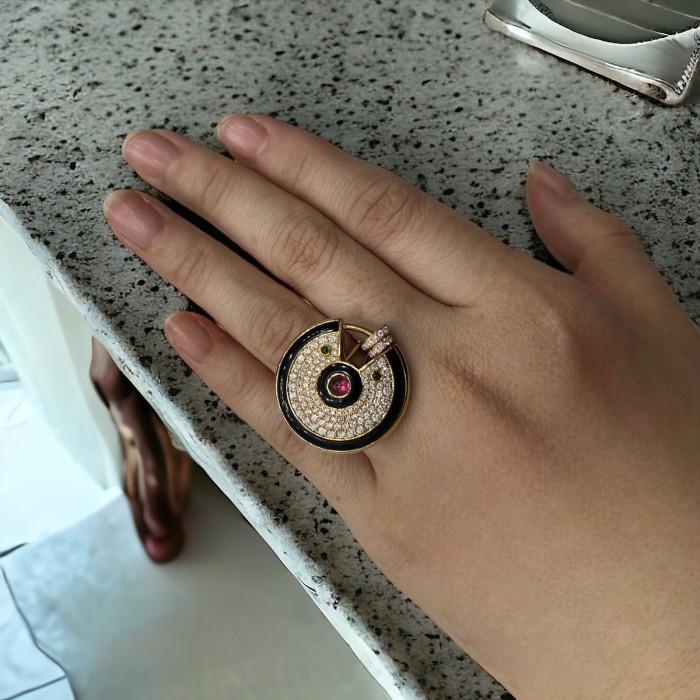 Amulette pendant ring diamond 18k crt -Diamond Jewelry crt