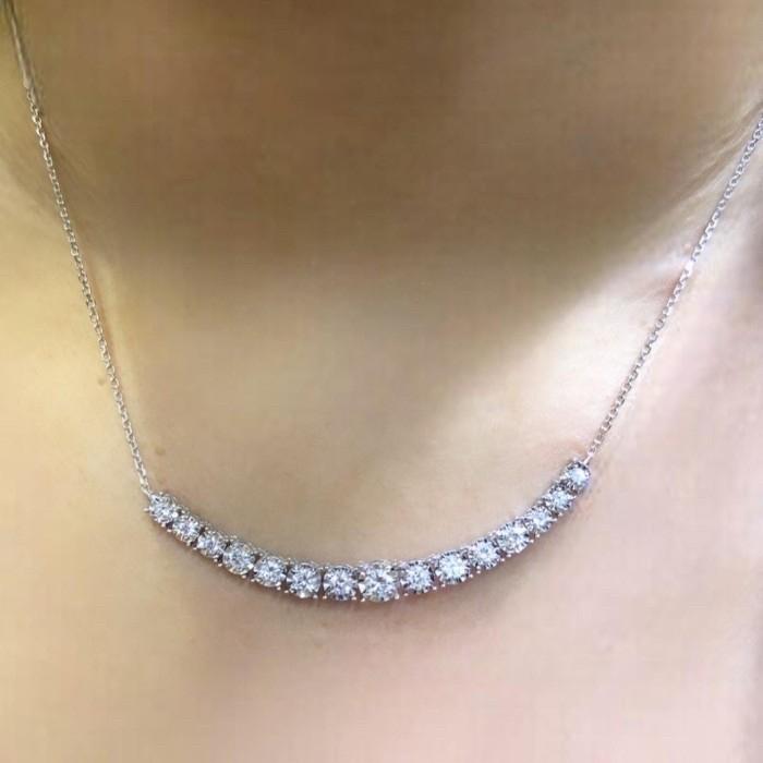Diamond Aurel Tennis Necklace 18K-Diamond Jewelry-11KBGT1400LSWP-HT