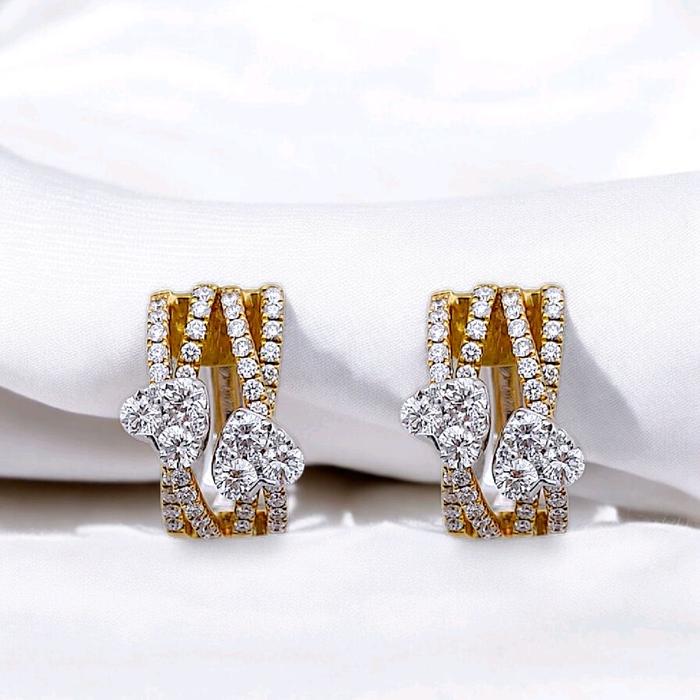 Duo Heart Diamond Earring 18K / Diamond Jewelry