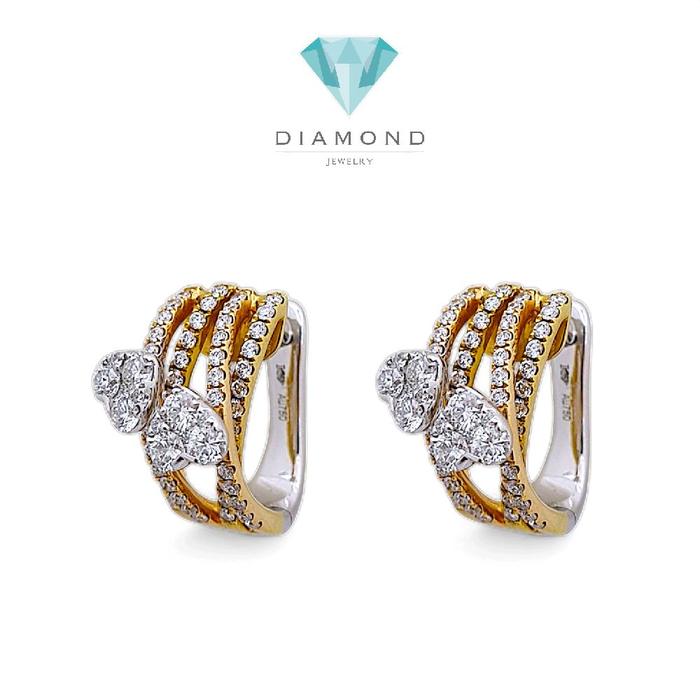 Duo Heart Diamond Earring 18K / Diamond Jewelry
