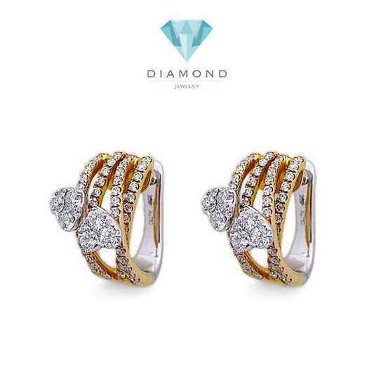 Duo Heart Diamond Earring 18K / Diamond Jewelry
