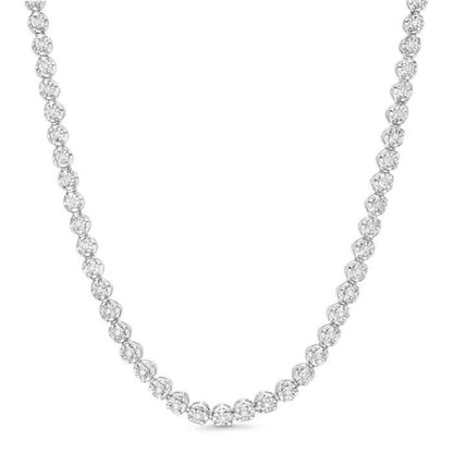Diamond tennis 8 crt illusion necklace 18k Gold Diamond Jewelry