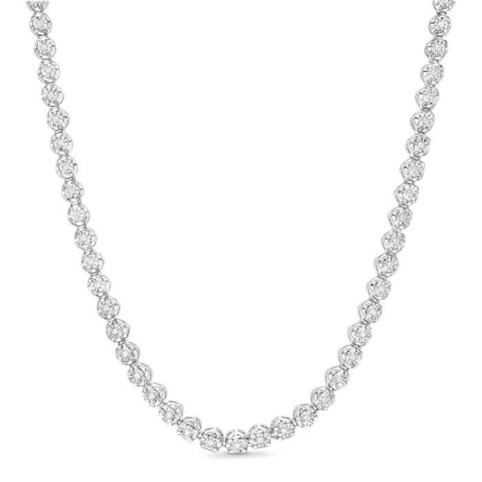 Diamond tennis 8 crt illusion necklace 18k Gold Diamond Jewelry