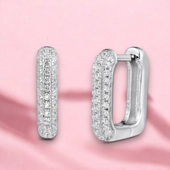 Earring Diamond Hoop Square 18K / anting hoop kotak berlian/Diamond Jewelry