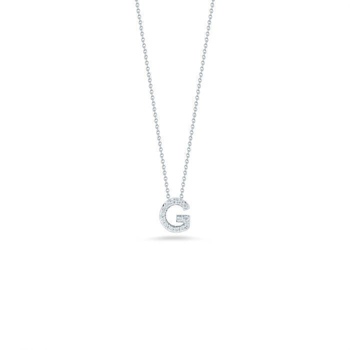 Initial Custom Letter Diamond Necklace 18K Gold-Diamond Jewelry-67LBGT300WPLS/1KB3850LSNEW-HT