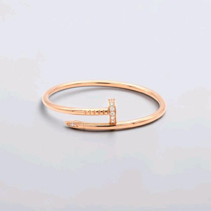 Nail Bangle Rose Gold 17K / Gelang Paku Rose Gold 17K / Diamond Jewelry / 502GMS904LS