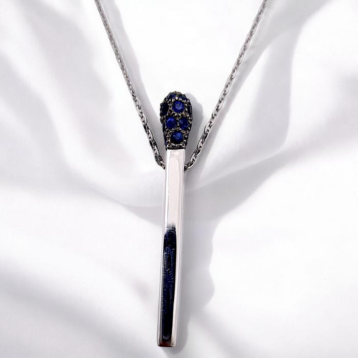 Matches Liontin Blue Sapphire 18K / Diamond Jewelry
