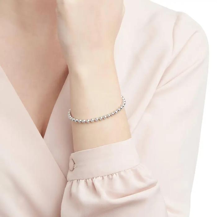 Tennis beads diamond perlee bracelet 18k -Diamond Jewelry