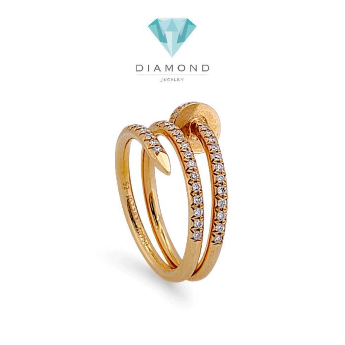 Nail Double Diamond Ring 18K / Cincin Berlian Paku Double 18K / Diamond Jewelry 19CBD1560RB-HT