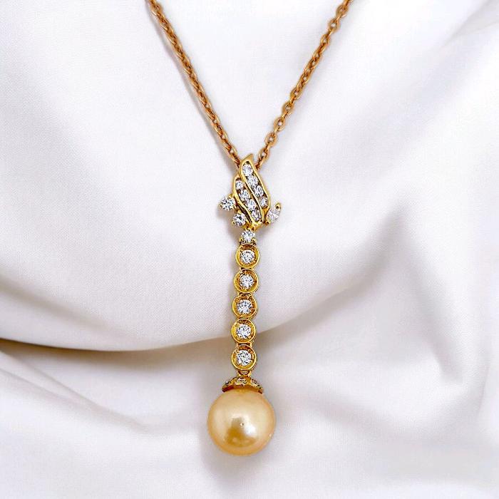 Liontin Pearl Yellow Diamond 18K / Diamond Jewelry 15LMGT380WP