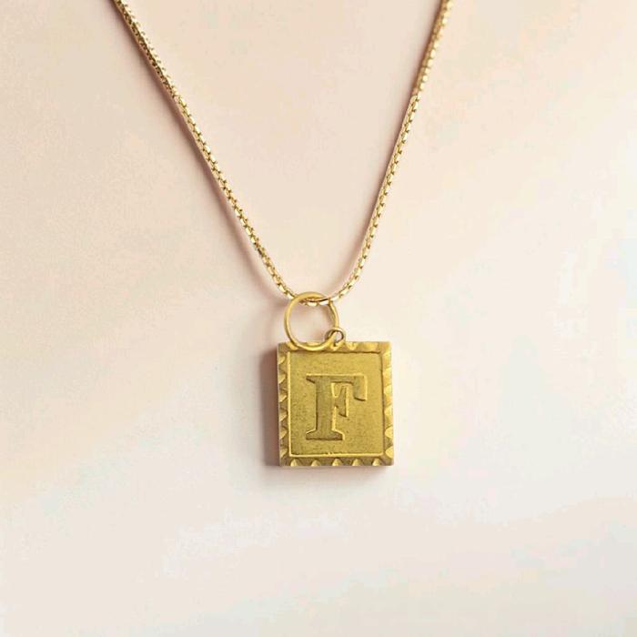 Gold Letter F Pendants 23K / Liontin Emas Huruf F 23K / Diamond Jewelry / 242LMSWP1