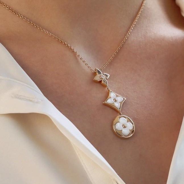 Flower Necklace 18K Gold MOP 3 Susun-Diamond Jewelry-23KBAB3200LSCH