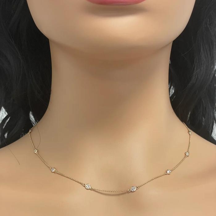 Diamond Elsa  necklace 18k stacking yard- Diamond Jewelry