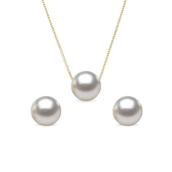 Pearl of Akoya Kalung dan Anting 18K Gold Diamond Jewelry-1AKOYA8-10MMLS/1SEAPEARL13-18MMLS-HT