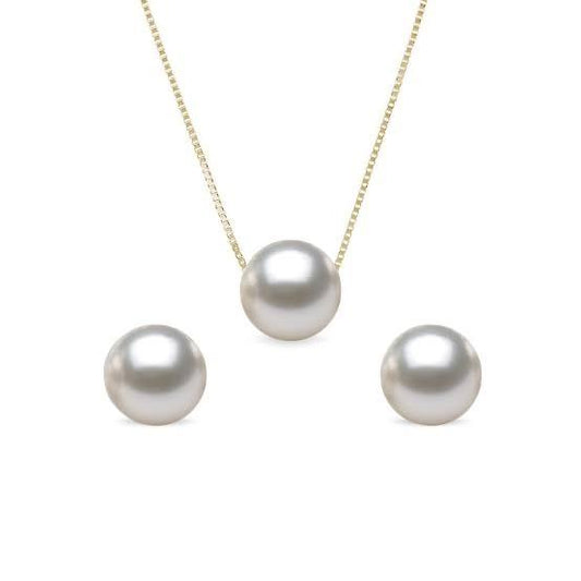 Pearl of Akoya Kalung dan Anting 18K Gold Diamond Jewelry-1AKOYA8-10MMLS/1SEAPEARL13-18MMLS-HT