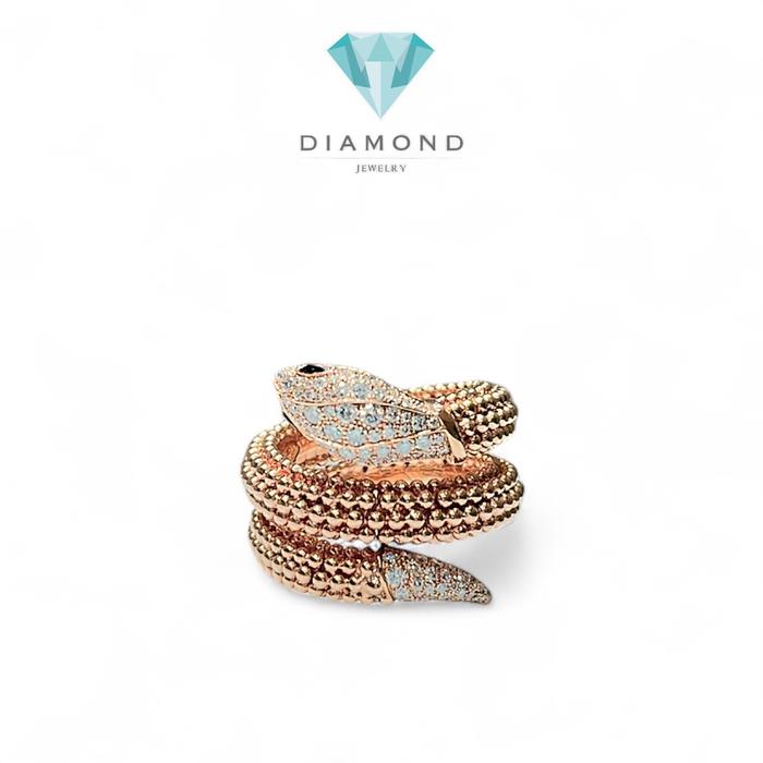 Ulo Snake Serpenti Ring 18K / Cincin Emas Serpenti / Diamond Jewelry-388CBDDM12522LS-HT