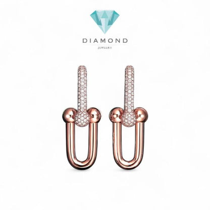 Hardware Earring T Diamond 18K Gold Diamond Jewelry