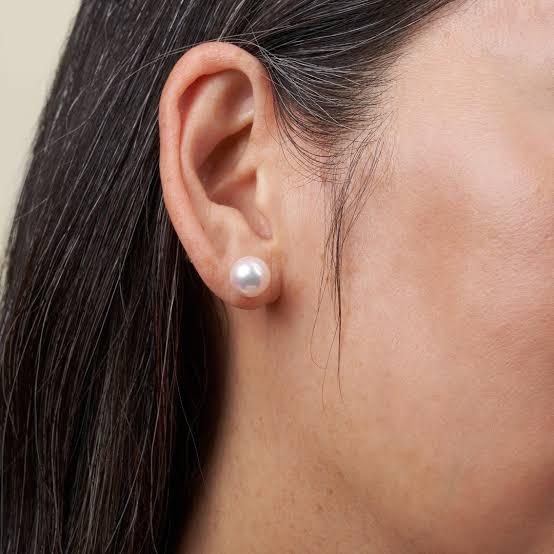 PEARL WHITE EARRING/Akoya Sea Pearl Earrings 18k/ Anting Mutiara Laut Akoya 18k