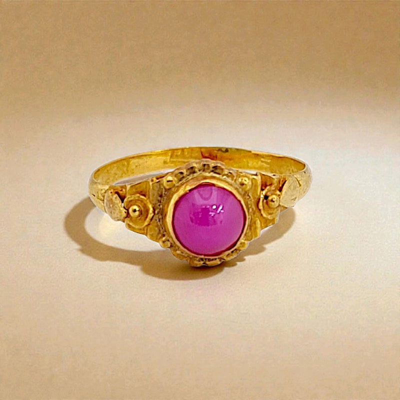 Pink Solitaire Gold Ring 23K / Cincin Emas Solitaire Pink 23K / 84CMSWP2