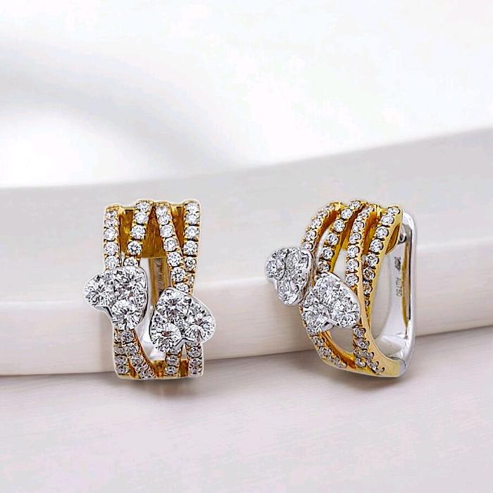 Duo Heart Diamond Earring 18K / Diamond Jewelry