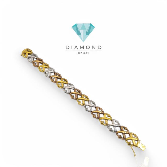 Gelang Emas Three Color Ribbon Pita 23K-Diamond Jewelry-78GMS29WP-HT