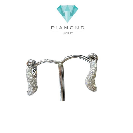 Gypsy Diamond Earring White Gold 18 K Diamond Jewelry